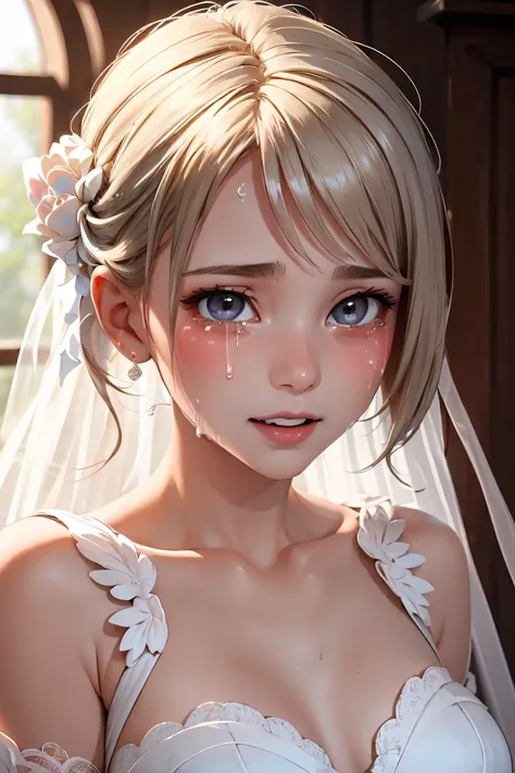 (masterpiece, best quality),1girl, beautiful face,   <lora:Concept_HappyTears:1> happy tears,  wedding dress,  (happy tears), se...