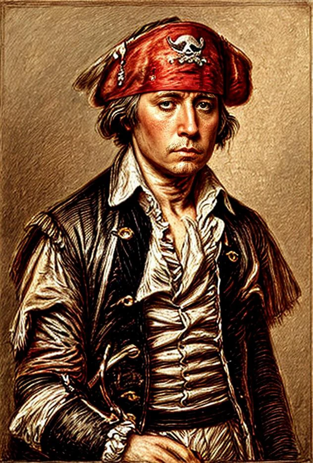 (((Color George Washington wearing (((pirate patch costume))))))([Capitol | Monument | White House | liberty bell | constitution | independence hall | eagle | fasces])(setting scene portrayal [epic apotheosis | liberty cap | Fabian influences | pentagram pentaon | new Rome]) (as above so below)(new secular order((Masterpiece))((American GOD we Trust))(G Freedom))(evocative dodge and burn, corner darken vignette), exposure POP!!!, hdr, extremely intricate, High (Detail:1.1), Sharp focus, dramatic cinematic light, (4k textures, elegant, ((((cinematic look)))), revolutionary tones, insane details 