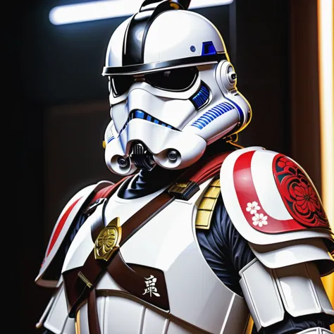 a close up of a star wars trooper in a helmet and armor