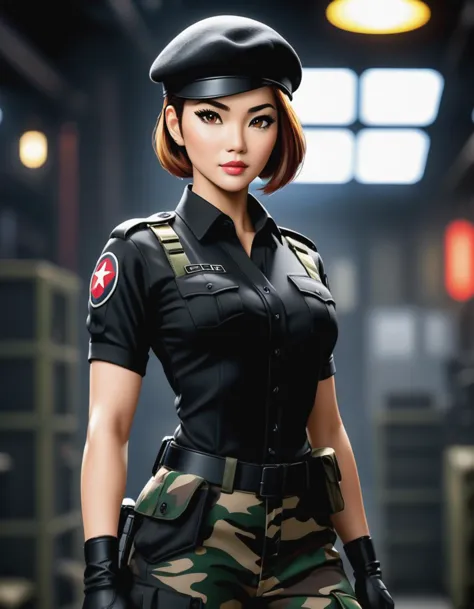 a woman in a uniform is posing for a picture