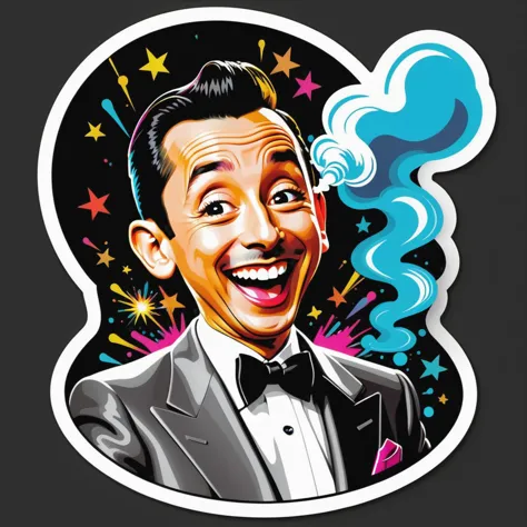 a cartoon style image of a man in a tuxedo smoking a cigarette