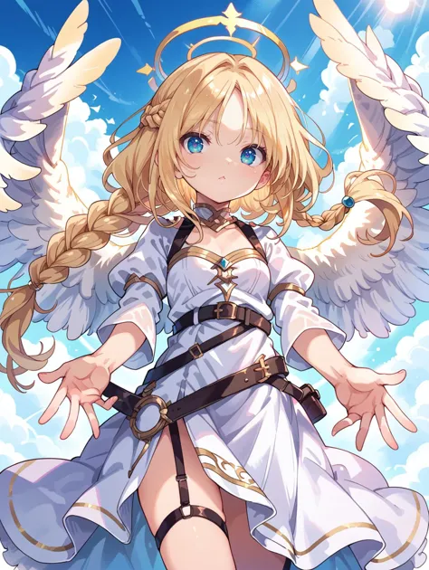 score_9, score_8_up, score_7_up,
1 girl, goddess, angel, dress, angel wings, halo, cloud background, hand outstretched to viewer...