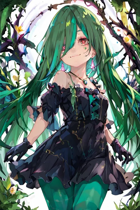 a close up of a person with green hair and green hair