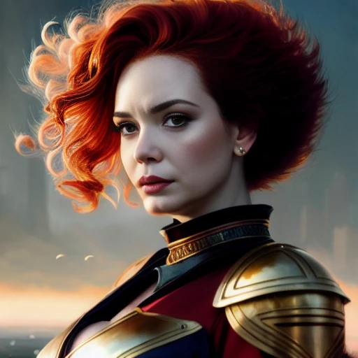 gorgeous (christina hendricks:1.3) flames in hair, fiery hair, fire meshes, cosmic energy, robotic, (extremely detailed CG unity 8k wallpaper), full shot body photo of the most beautiful artwork in the world, cloak armor, professional majestic oil painting by Ed Blinkey, Atey Ghailan, Studio Ghibli, by Jeremy Mann, Greg Manchess, Antonio Moro, trending on ArtStation, trending on CGSociety, Intricate, High Detail, Sharp focus, dramatic, photorealistic painting art by midjourney and greg rutkowski and artgerm