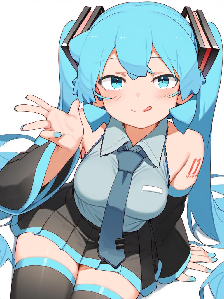 nsfw:1.5),miku hatsune,Haikyuu,beautiful breasts,1 Lady Solo - SeaArt AI