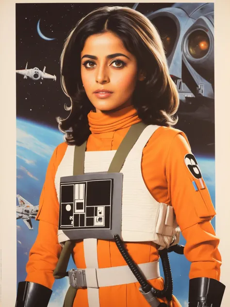 movie poster,arabic woman in rebel pilot suit<lora:RebelpilotXL:0.8>