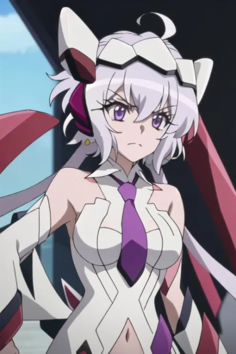 best quality, masterpiece, highres, solo, {yukine_chris_senkizesshousymphogear:1.15}, purple_eyes, long_hair, twintails, headgea...