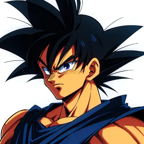 a close up of a young gohan with a blue shirt