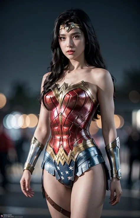 cinematic photo (best quality, masterpiece, colorful, dynamic angle, highest detailed), (photorealistic:1.2), raw photo,(Wonder Woman), upper body photo, fashion photography of cute black long hair girl (Wonder Woman), dressing high detailed Wonder Woman suit (high resolution textures), in dynamic pose, bokeh, (intricate details, hyperdetailed:1.15), detailed, moonlight passing through hair, perfect night, (fantasy background), (official art, extreme detailed, highest detailed), (photorealistic:1.2), raw photo, HDR+, medium eyes, detailed eyes, expressive eyes, realistic, disney pixar style, 3d, 3d rendering
<lora:Better_Pose:1> <lora:fluxenhancer:2> <lora:sparklycism:2>, , 35mm photograph, film, (bokeh:1.3), professional, 4k, highly detailed