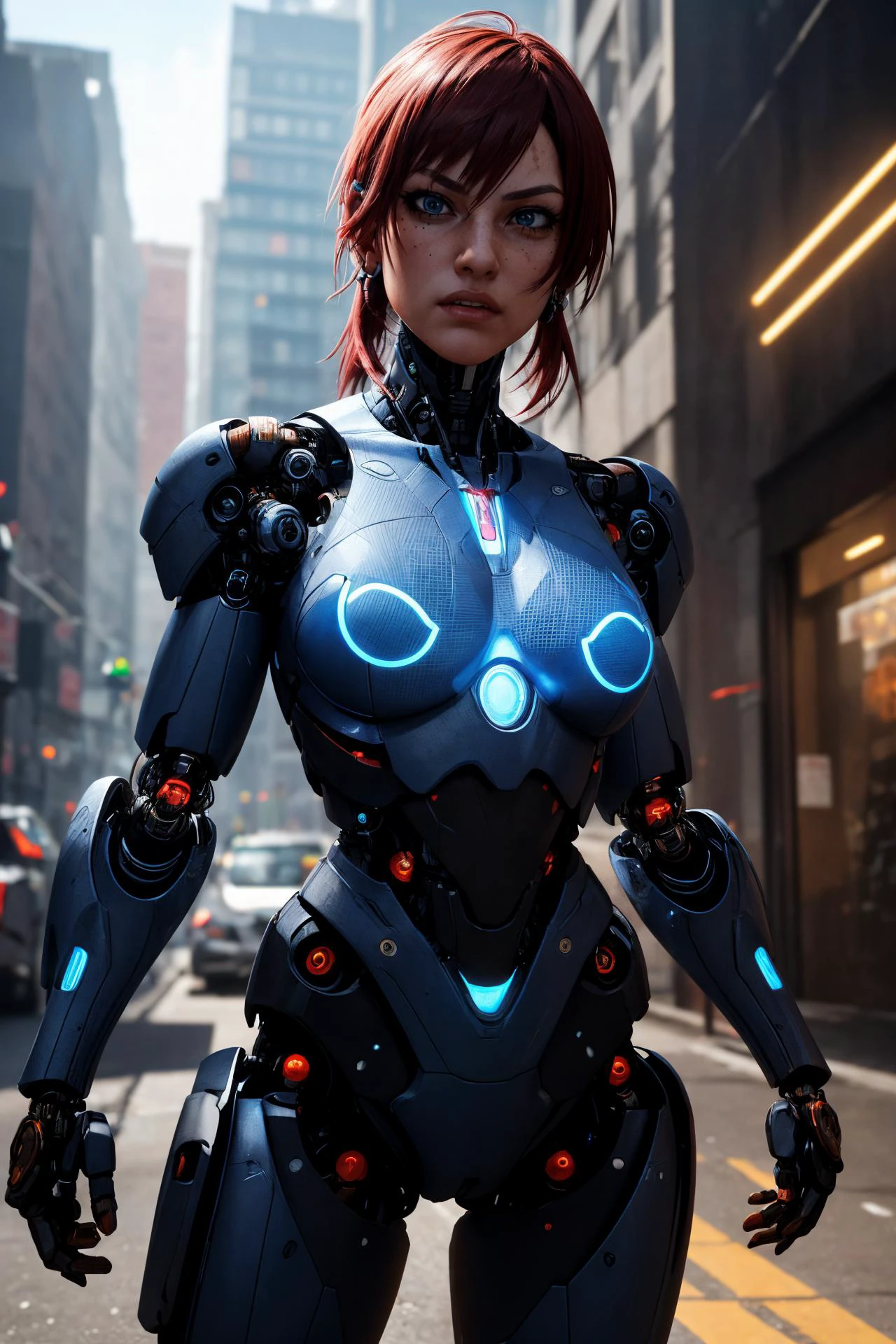 a female cyborg warrior with advanced robotic enhancements, ready for combat
masterpiece, best quality, intricate detail, high background detail, high contrast,   raytracing,  