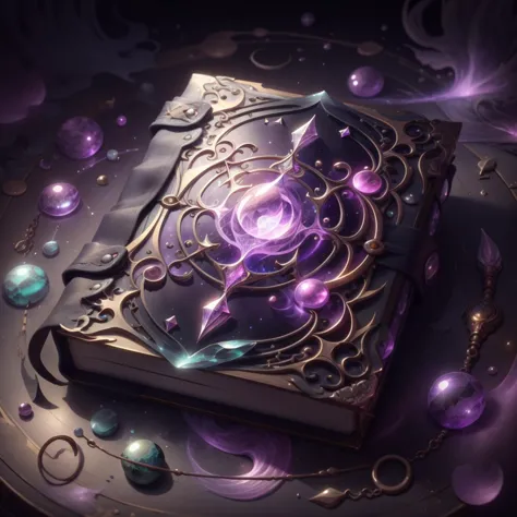 <lora:PsionicMagic-20:0.8>,psionicmagic , psychic energy ripples, mana flow, shimmers, grimoire, A book of spells in mystical cover, studded with a gem,gameicon,masterpiece,best quality,ultra-detailed,masterpieces, HD Transparent background, <lora:GameIcon...
