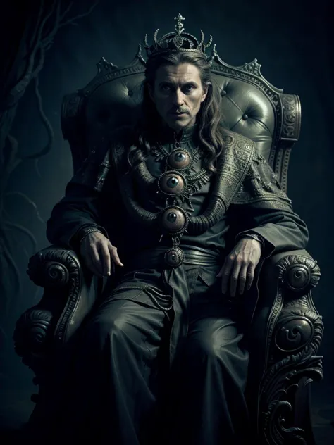 ancient king in rich clothes, 30 years old european man, <lora:ManyEyedHorrorAI:1> ManyEyedHorrorAI