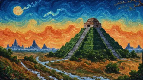 <lora:EnvyStarlightSwirlOilPainting01:1.25:hr=2>oil painting, warlike post-apocalyptic, aztec Mystical scifi megacity outside of the multiverse