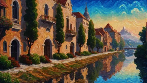 <lora:envystarlightswirloilpainting01:1.25:hr=2>oil painting, lusty period drama, medieval neoclassical amazing scifi city at th...