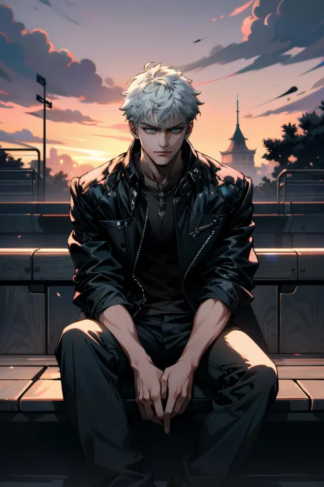 ((ultra detailed, masterpiece, absurdres))
<lora:DMC5Nero:0.9>
DMC5Nero, 1boy, solo, short hair, white hair, blue eyes, Steampunk-inspired attire, warm tungsten lighting, sitting on a vintage leather chair, retro-futuristic cool