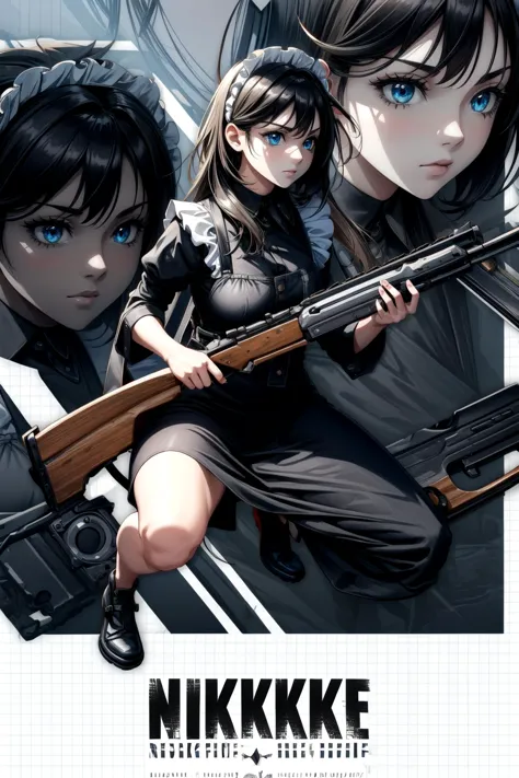 a poster of two girls with guns and a gun