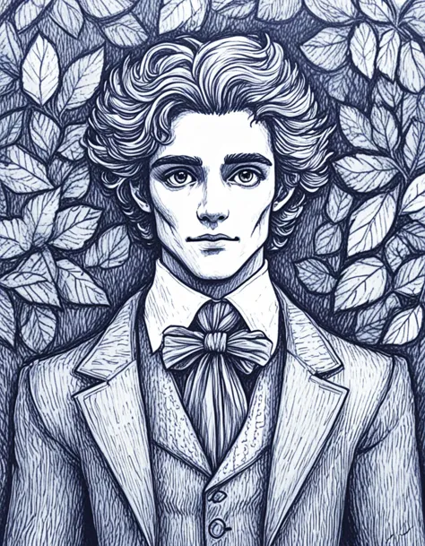 novuschroma42 style the picture of dorian gray  ballpoint pen drawing <lora:novuschroma42 style_blue:1> <lora:sdxl_lightning_8st...