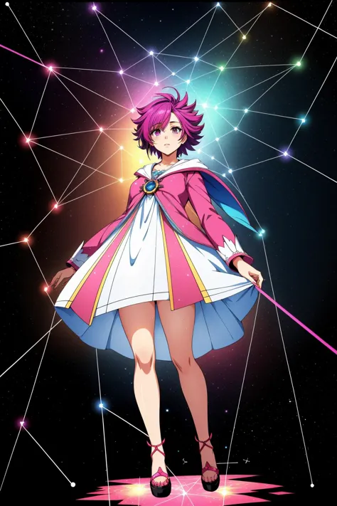 1girl, gorgeous Painting, appealing, full body shot of a Disruptive Charming ([Vulture:Canis Minor constellation:2] protagonist:1.3) , it is dressed in its Shift dress, The Shift dress is Thought-Provoking and is made of Cotton, Look into the Distance, from inside of a Enchanting Mbabane, dense flowers with Cactus spines, Raining, deep focus, Movie still, Sci-Fi, Britpop, electric purple lighting, macro lens, anaglyph effect, Magic the gathering, Encaustic Paint, Best quality, HDR