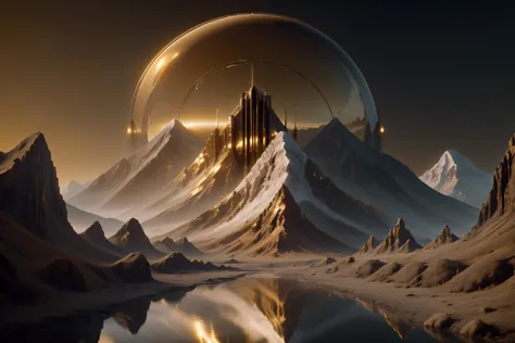 alienscape mountains, golden reflective theme, epic, art deco, classy, iconic   <lora:Golden_Paradigm:1.0>  <lora:AmericanaArchitecture-10:1.0> <lora:add_detail:0.5> <lora:realistic:0.5> <lora:waterVFX:0.5>