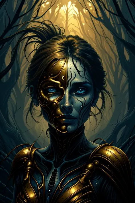 digital art, golden ratio, award winning, surreal, sharp, fascinating, hyper detailed, super realistic, god rays
beautiful (scared, freightened) woman (perfect face, perfect eyes), running away, looking over shoulder, being chased, dark woods, shadowy light, eeiry, movie poster, cinematic, rim lighting, dark shadows, moody, horror aesthetic
 <lora:Danmumford:0.5> <hypernet:pain_:0.7>