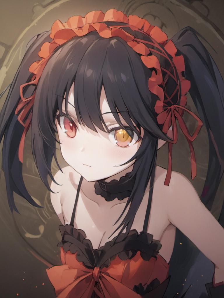 Kurumi tokisaki in anime date a live, schoolgirl clothes, heterochromia -  SeaArt AI