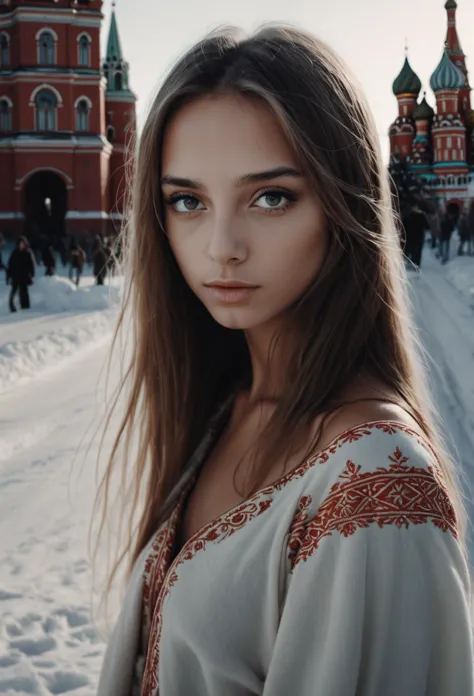 photo cinématographique d&#39;une belle fille russe