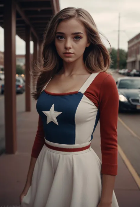 cinematic photo of a beautiful american girl