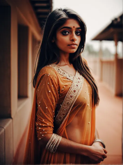 photo cinématographique d&#39;une belle fille indienne