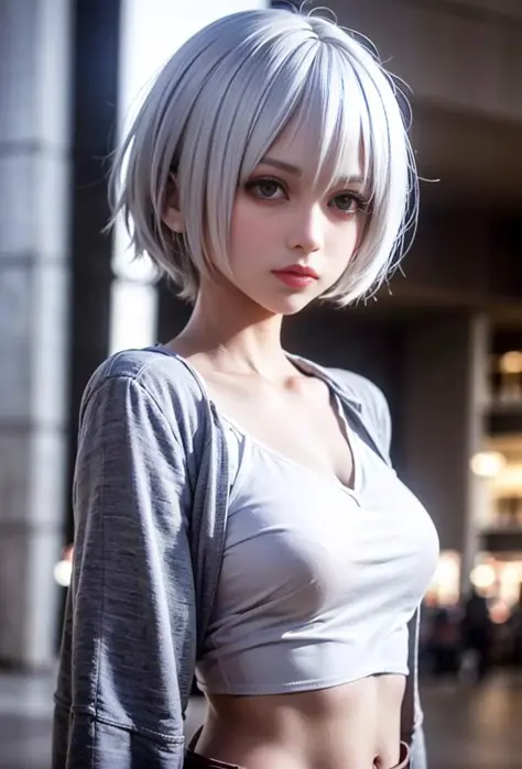 closeup 1girl, shopping mall,night, cityscape,artificial lights, upper body, (white messy hair:1.3),<lora:no140girl_v10:0.7>,, (...