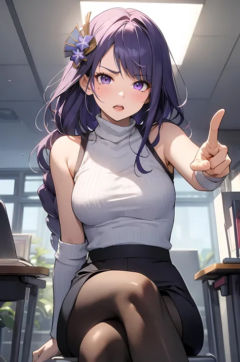 anime girl sitting on a chair with her thumb up