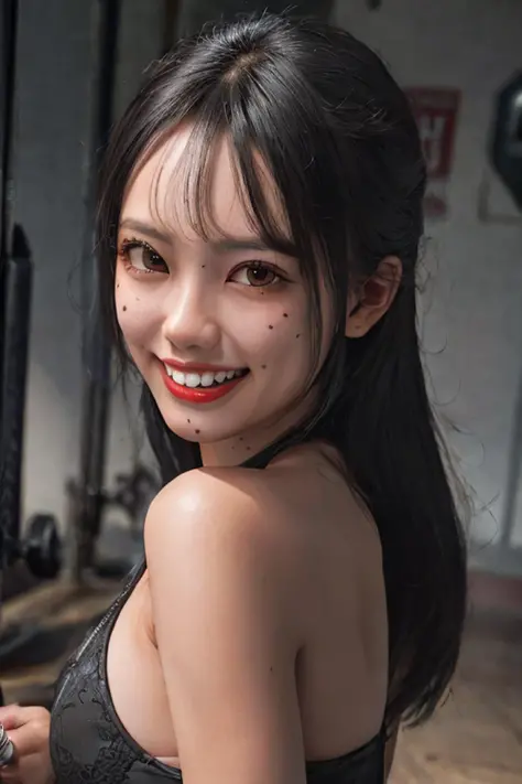 (masterpiece, best quality, beautiful quality, photorealistic, looking at viewer, detailed lighting, extremely detailed skin, extremely detailed teeth, shadows, 8k:1.4), (a picture of a woman, 1girl, gym:1.3), <lora:Sarina Kashiwagi:0.8>, <lora:add_detail:...
