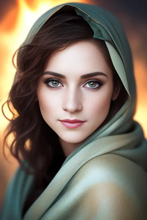 High detail RAW color Photo of pale beautiful 30yo woman (((Amused beautiful, petite, slim) with angular face, pointed chin, feminine, large eyes)), ((wearing rags, damaged)) cape, realistic, symmetrical, highly detailed, harsh lighting, cinematic lighting...