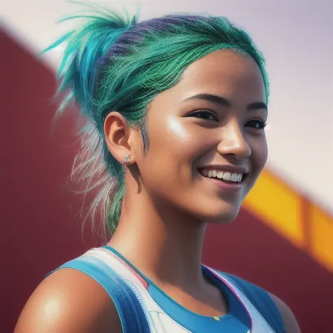 analog style, (((skin details, high detailed skin texture))), ((photorealistic), film grain),
8k hdr, ultra realistic, film photography, dslr

of a young woman playing tennis,
smile, joking, digital painting, concept art, smooth, sharp focus, 
dynamic pose...