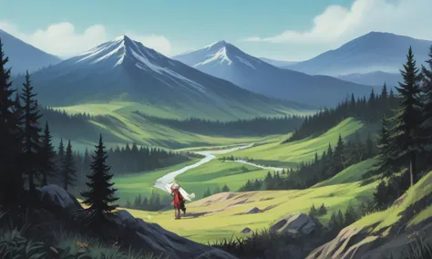 score_9, score_8_up, score_7_up, score_6_up, score_5_up, score_4_up, source_anime, BREAK, landscape, mountains, forest, cave, retro artstyle,   <lora:PonyOldSchoolV2-08:1>