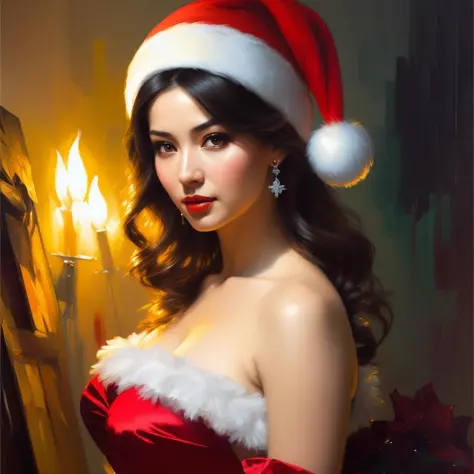 ((Época de Natal)), (((Mulher de Natal))), cozinha, seios, cores complementares, Gorro do Papai Noel, iluminação perfeita, composição perfeita, estética, obra de arte, premiado, estação de arte, Darek Zabrocki, Greg Rutkowski, Artgerm, 8K, obra de arte, melhor qualidade, Mulher Bonita surgindo da tinta a óleo líquida colorida, Tinta giratória, iluminação cinematográfica, por Karol Bak, Posando de corpo inteiro, angelababy, ((pintura, tela, belas artes)), detalhado, (arte de fantasia), legal, ((arte digital)), (Ilustração digital), 4K, trending on estação de arte, tendências na CGSociety, cinematic, agfacolor, baixa coloração, Norman Rockwell, Franz Xaver Winterhalter, Jeremy Mann, Artgerm, Ilya Kuvshinov, Anjos Cecile, Michael Garmash, highly detalhado oil pintura of a woman, vingativo, nervoso, 1700s, iluminação dramática, elegante, pequenos detalhes, Intrincado, escova dura, Jama Jurabaev, estação de arte