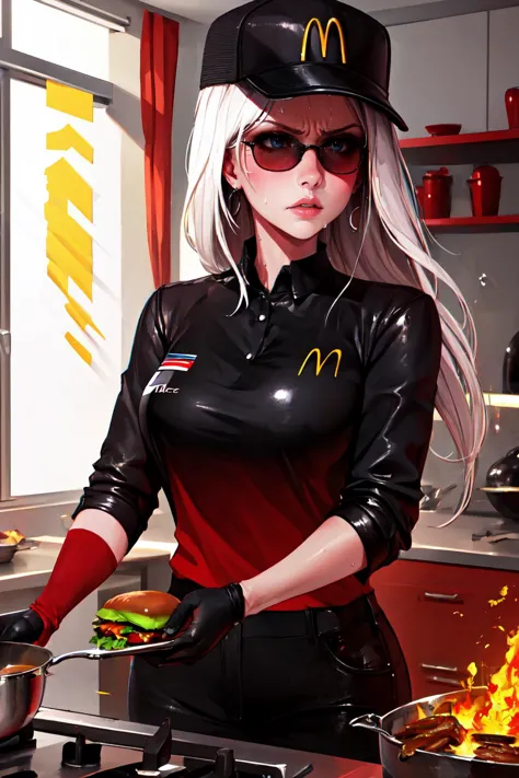 Highly detailed, High Quality, Masterpiece, beautiful, 1girl, solo, dnfSpectre, earrings, black gloves, sunglasses, <lora:Char_D...