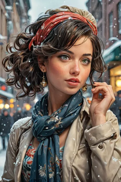 by james jean and norman rockwell, (realistic pin up illustration: 1.4), (hdr: 1.21), 4k, masterpiece, (high quality: 1.2), (det...