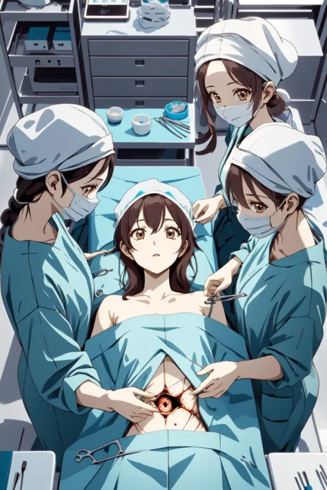 Multi-Girl Surgery Scene