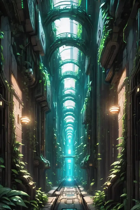 dank underground corridor in a impossible,dystopian scifi city beyond the end of reality, masterpiece, by Aaron Beck<lora:EnvyBetterHiresFixXL01:0:hr=1><lora:EnvyGardencoreXL01:1>