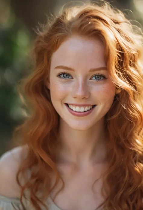 RAW Photo, a gorgeous ginger girl, book smart, highly intelligent, charming laugh, Porta 160 color, highly detailed face, sharp focus on subject, imperfections, fine features, bokeh, masterpiece, 8K, UHD, 35mm photograph, natural lighting, analog AND digital, instagram, filter