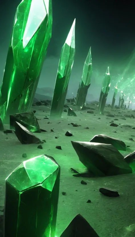 Cinematic scene, Tiberium crystals field, GDI, NOD, vivid, detailed background, masterpiece, best quality, high quality, absurdres 