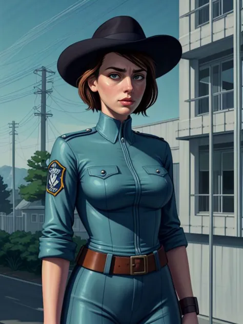 (Corrupted Digital Artwork:1.3) of (Cel shaded:1.3),(Lonely:1.3) <lora:LCM_LoRA_Weights_SD15:1> Lauren_LaForge, cop costume,,(by Artist Sam bosma:1.3),(by Artist Carel Willink:1.3),CGSociety,ArtStation,(Modernism Art:1.4)