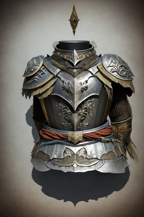 eldenring\(armor\), eldenringarmor, an detailed chest armor, gothic, trim,insignia, simple white background, no human, <lora:er_...