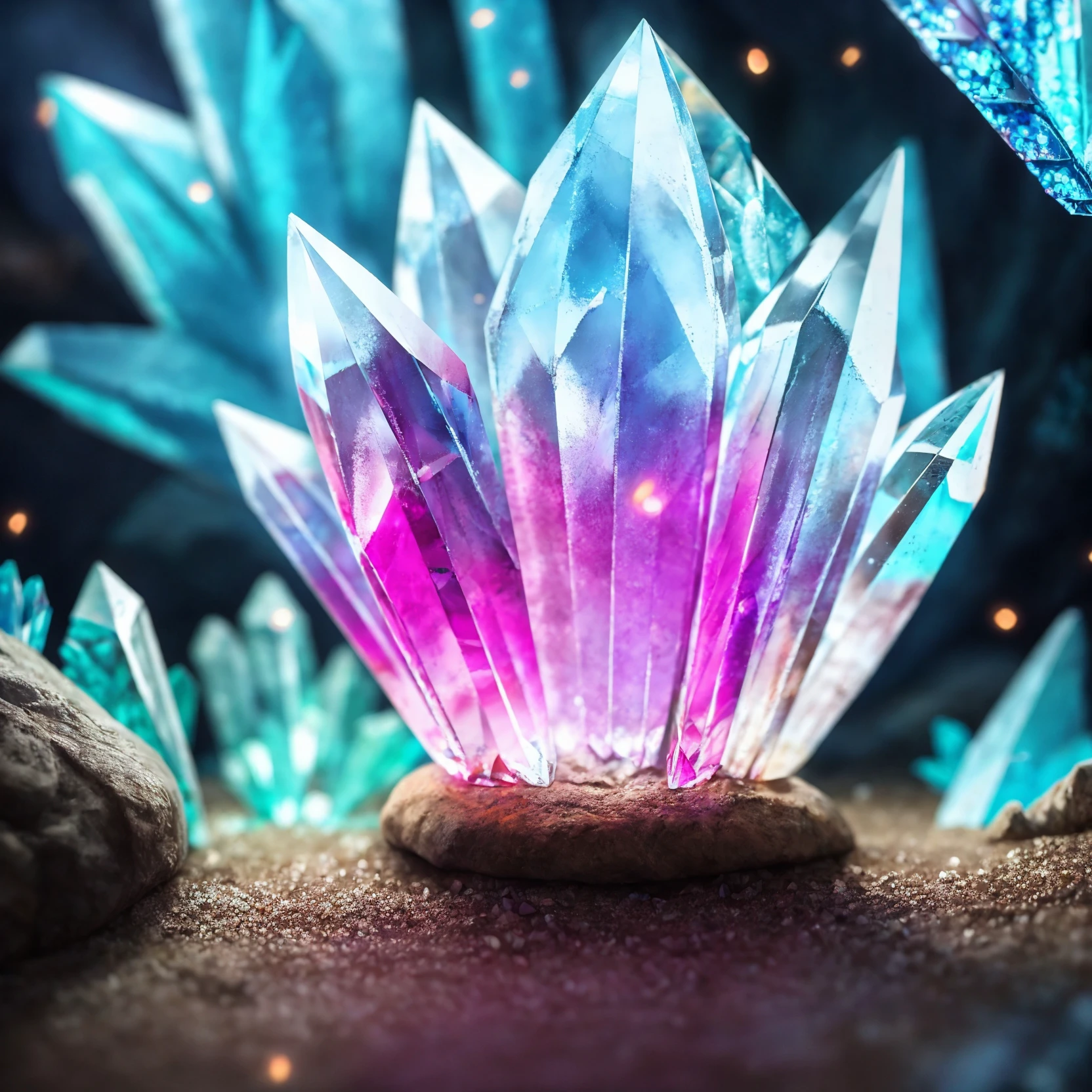 beautiful ((crystal cave)), with glowing mushrooms, dust , and fireflies
BREAK
(masterpiece, best quality, ultra realistic, 4k, 2k, (intricate, high detail:1.2), film photography, soft focus,
RAW photo, photorealistic, analog style, subsurface scattering, photorealism, absurd res), ((closeup))