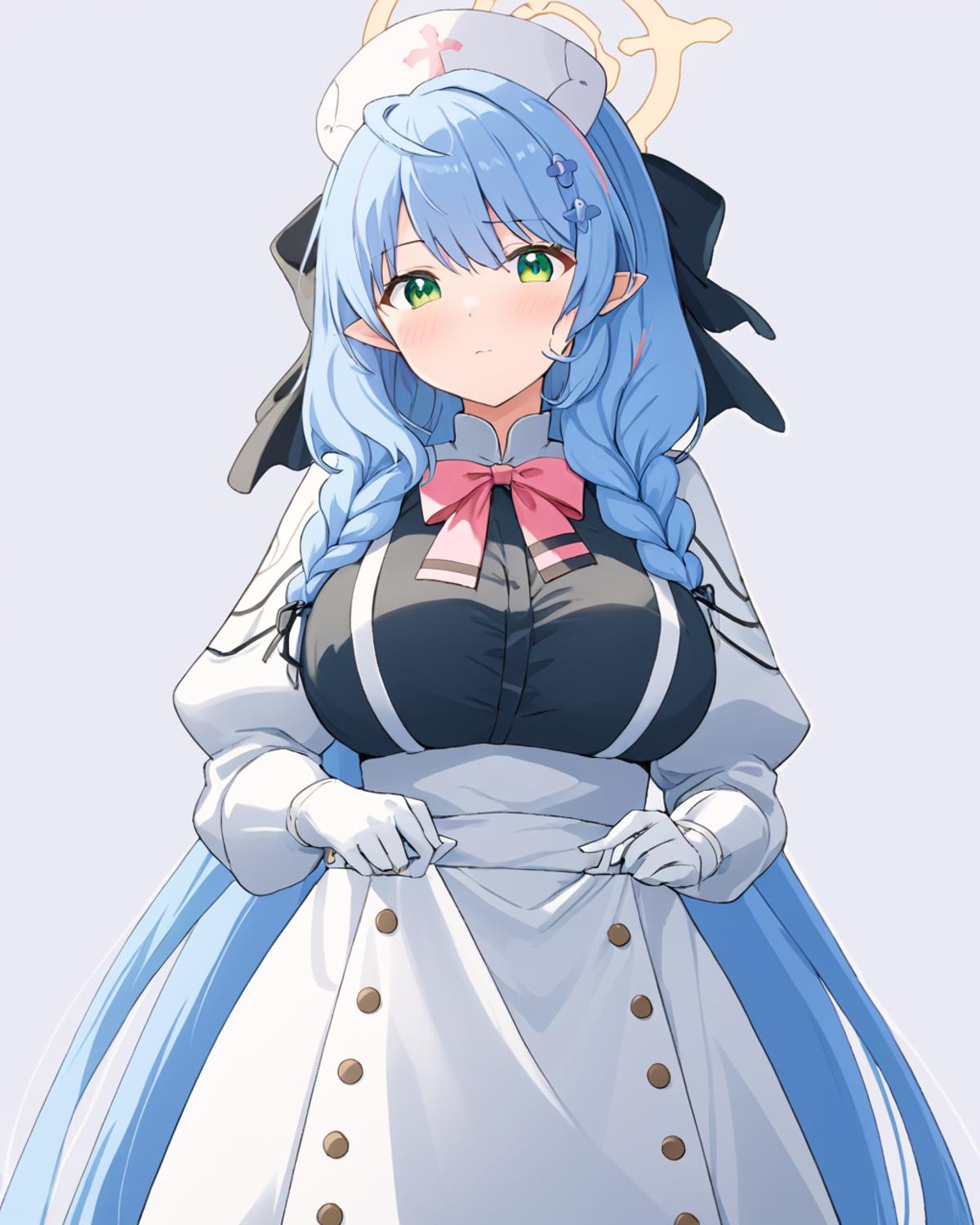 A woman in a maid outfit is posing for a picture - SeaArt AI