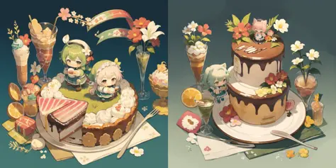 Cake and food