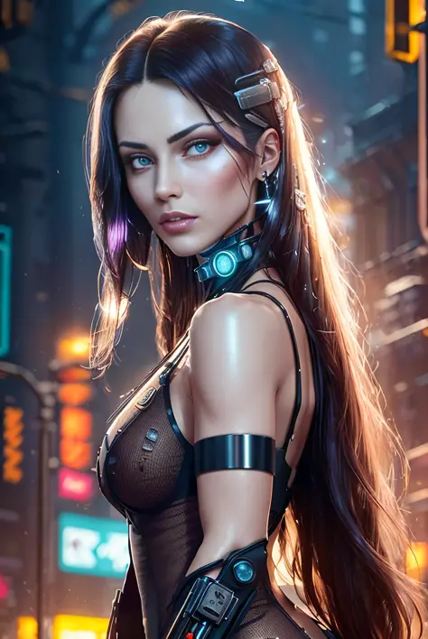 Dystopian, [sci-fi], High Detail RAW color Photo, full Shot of (cute female arterial intelligence, wearing see-through white chemise), outdoors, standing, long hair, toned physique, large ass, (pale skin), perfect face, (cybernetic implants:1.2), (augmentations), (cyborg:1.1), (detailed skin, diffused skin pores), silicone, metal, (highly detailed, fine details, intricate), (lens flare:0.5), (bloom:0.5), smog, dust, (badlands:0.8), (observitory:0.7), raytracing, specular lighting, shallow depth of field, photographed on a Sony Alpha 1, EF 85mm lens, f/2.8, hard focus, smooth, cinematic film still, [Cyberpunk:Orwelian:12]
(ultimate phtoreal Concept Art), cyberpunk environment:1.2, ([cyberpunk : fantasy : 25]), fantasy punk, asian punk, steam punk, 3D, space, sci-fi, vector, enviroment, cyberpunk, space station, fantasy town street on background, city lights background,



 <lora:russianDollLikeness_v3:1:midd>