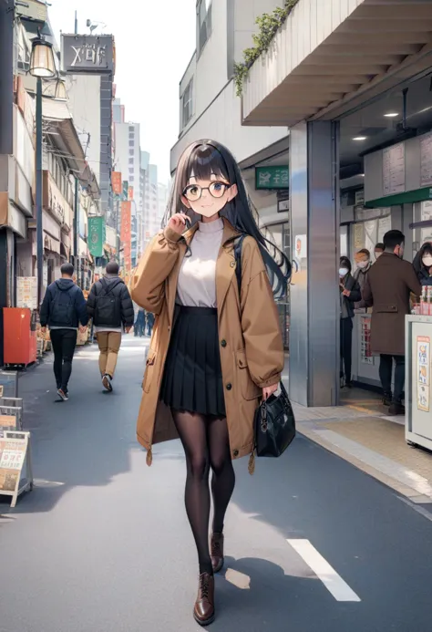 woman walking down a street talking on a cell phone