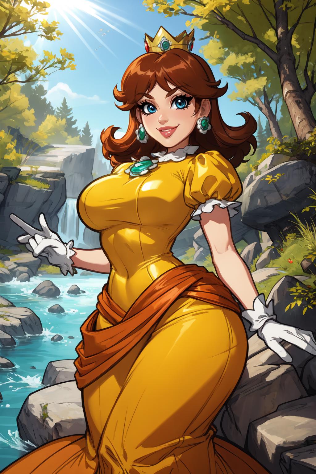 STICKER, A detailed illustration of a vivid Sexy Princess Daisy from Mario  naked - SeaArt AI