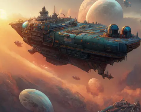 Photo of JovianSkyship by Airlock, original, masterpiece, best quality, official art, (extremely detailed cg unity 8k wallpaper), (extremely fine and beautiful:1.2), (beautiful and clear background), highly detailed, digital painting, artstation, concept a...